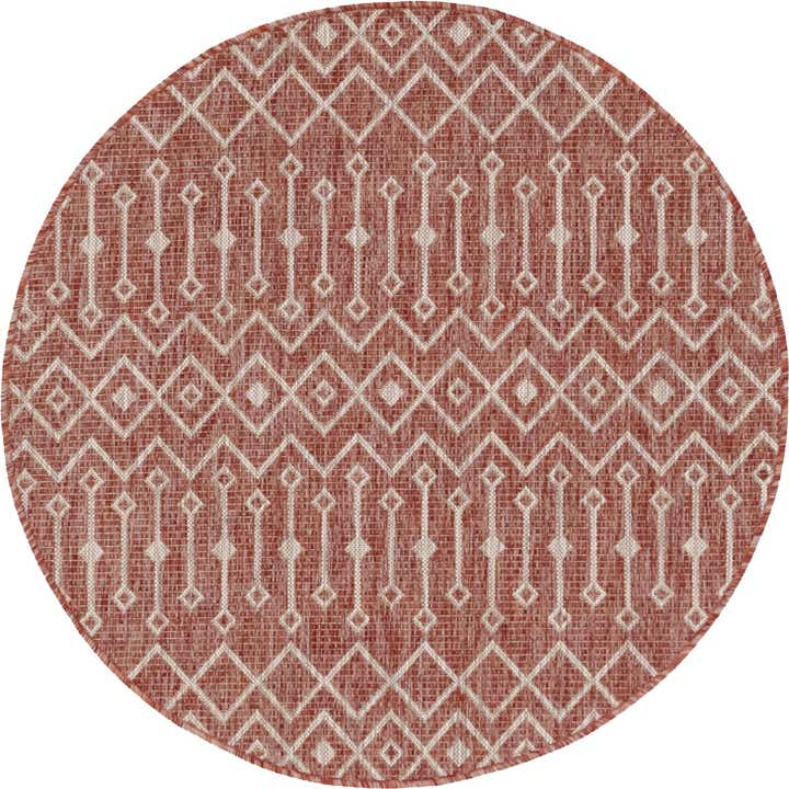 4' x 4' Easy-Clean Lattice Indoor / Outdoor Round Rug