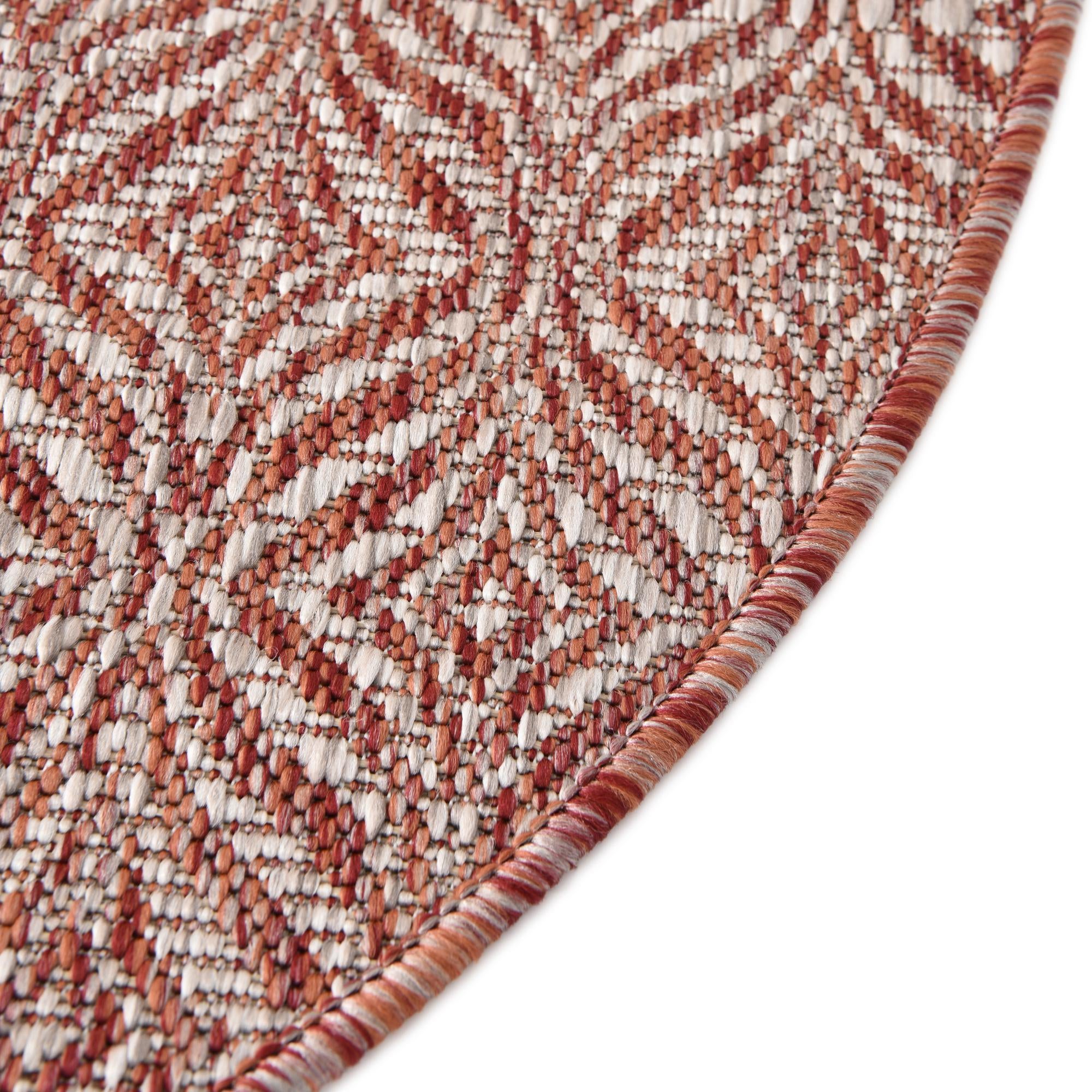 4' x 4' Easy-Clean Lattice Indoor / Outdoor Round Rug