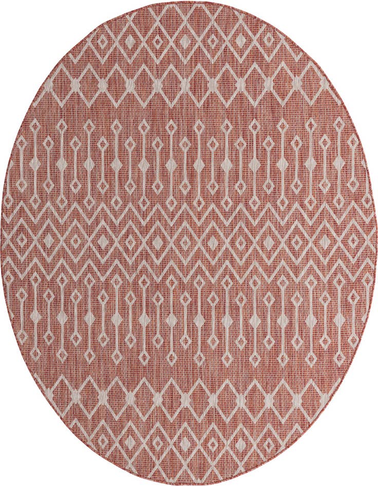Detail image of 7' 10 x 7' 10 Easy-Clean Lattice Indoor / Outdoor Round Rug