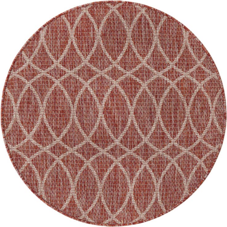 Vue détaillée : 95cm x 95cm Facile à nettoyer Lattice Tapis Intérieur / Extérieur Rond