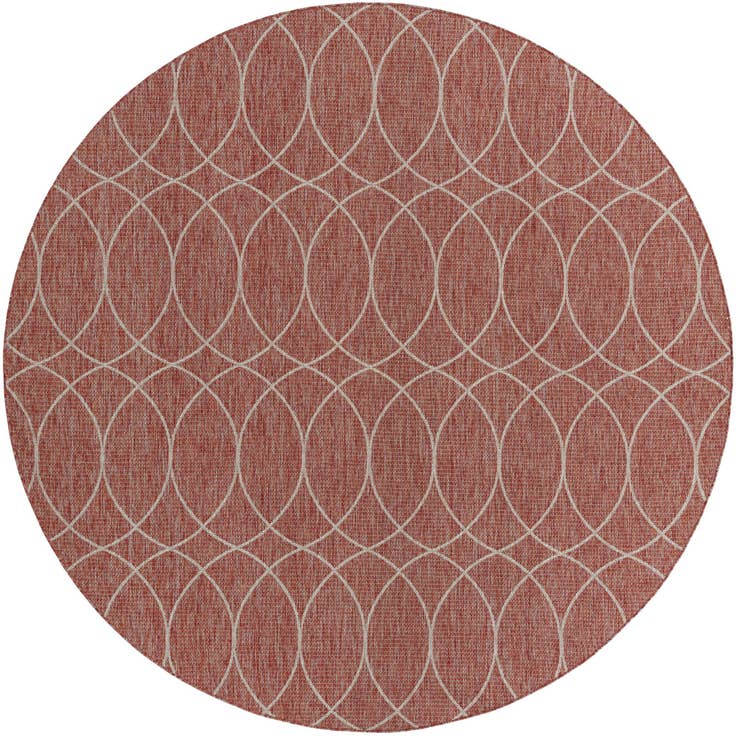 Detailansicht von 305cm x 305cm Leicht zu reinigen Lattice Innen- / Außenbereich Rund Teppich
