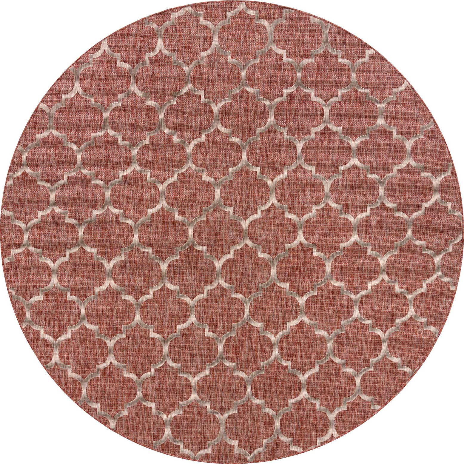 10' 8 x 10' 8 Easy-Clean Lattice Indoor / Outdoor Round Rug