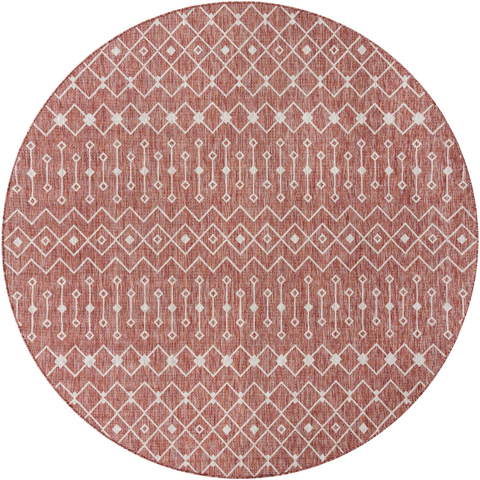 10' 8 x 10' 8 Easy-Clean Lattice Indoor / Outdoor Round Rug