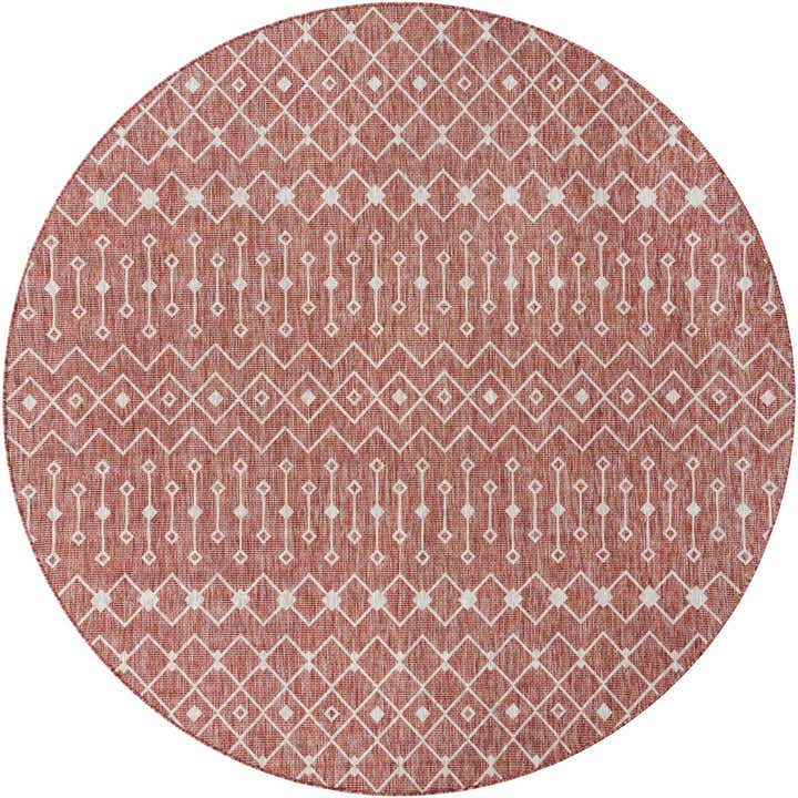 10' 8 x 10' 8 Easy-Clean Lattice Indoor / Outdoor Round Rug