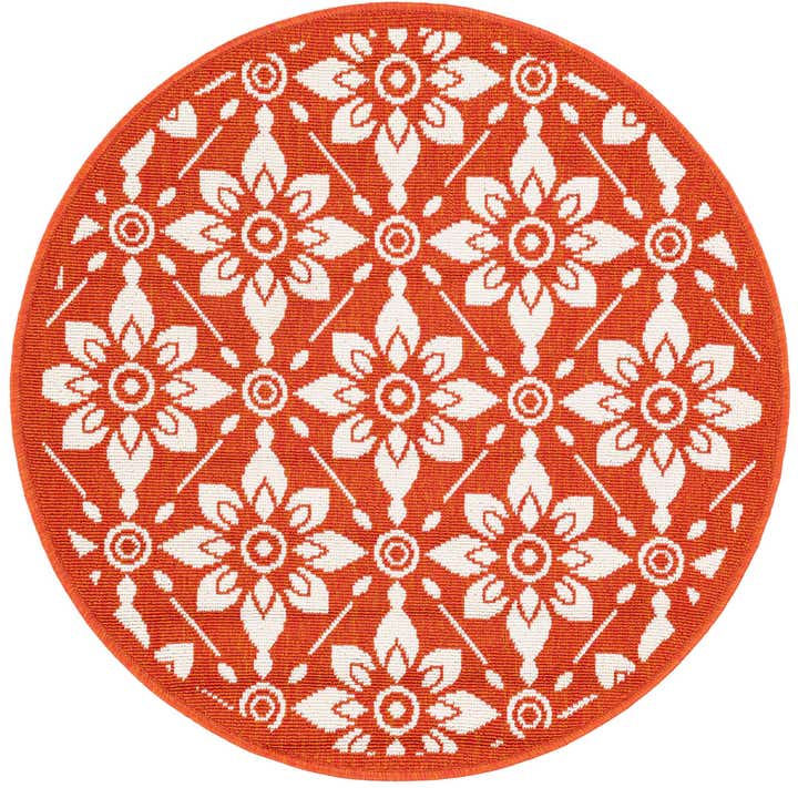 3' x 3' Easy-Clean Lattice Indoor / Outdoor Round Rug