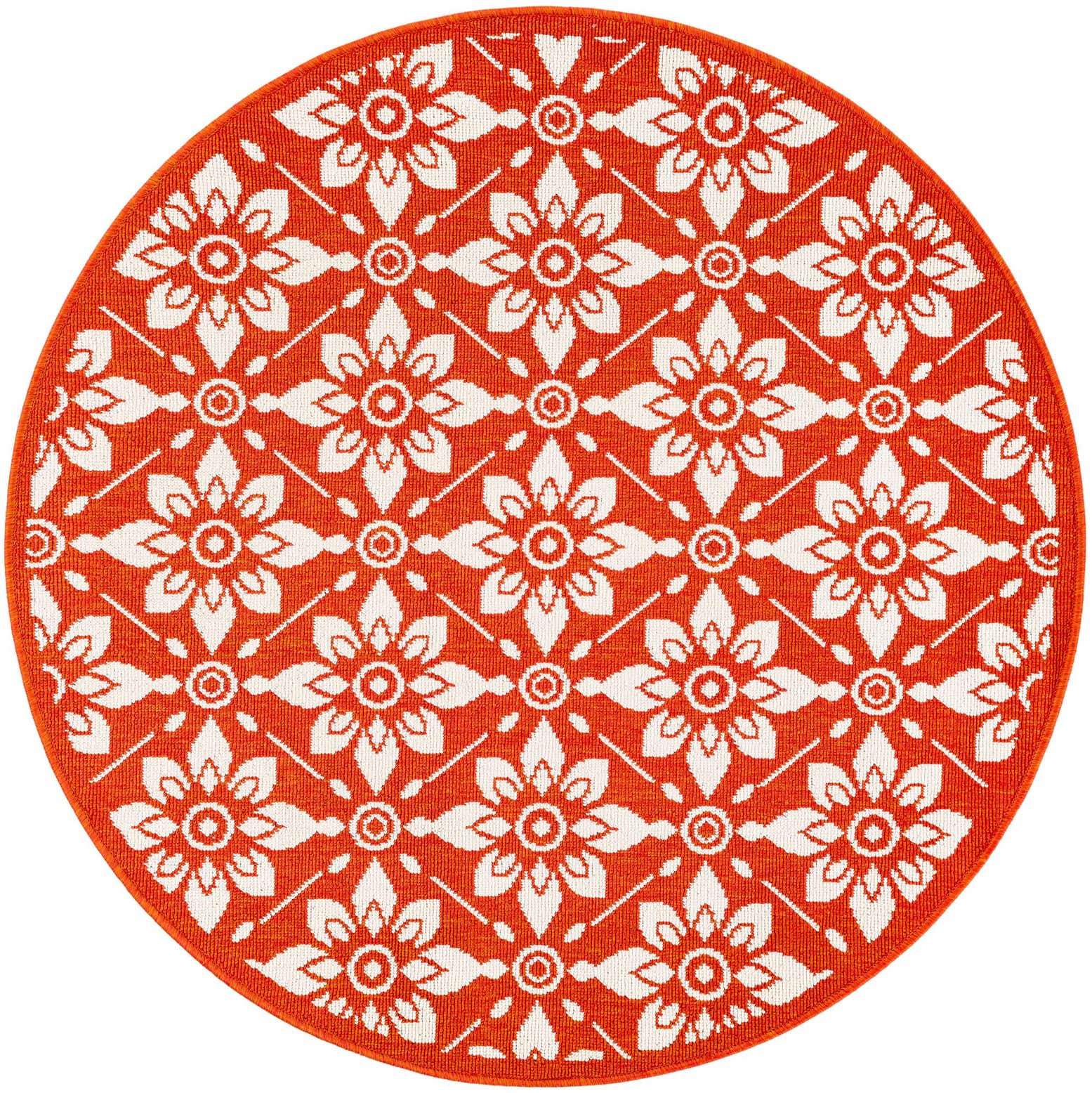 4' x 4' Easy-Clean Lattice Indoor / Outdoor Round Rug