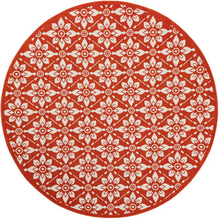 6' x 6' Easy-Clean Lattice Indoor / Outdoor Round Rug