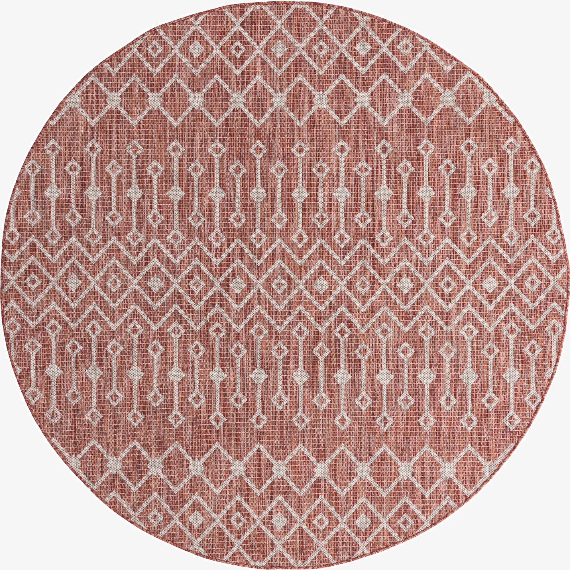 13' x 13' Washable Lattice Indoor / Outdoor Round Rug