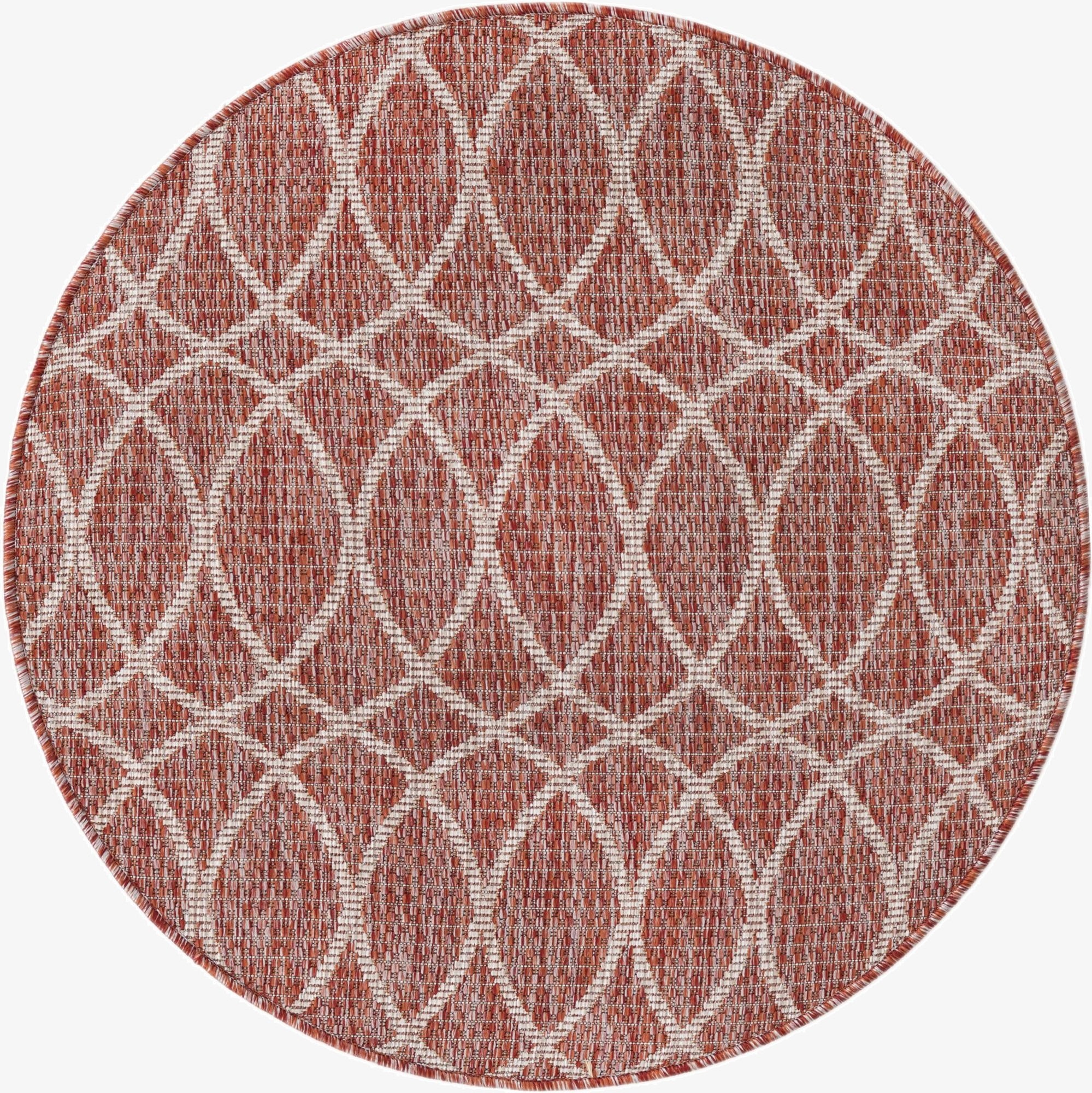 3' x 3' Washable Lattice Indoor / Outdoor Round Rug