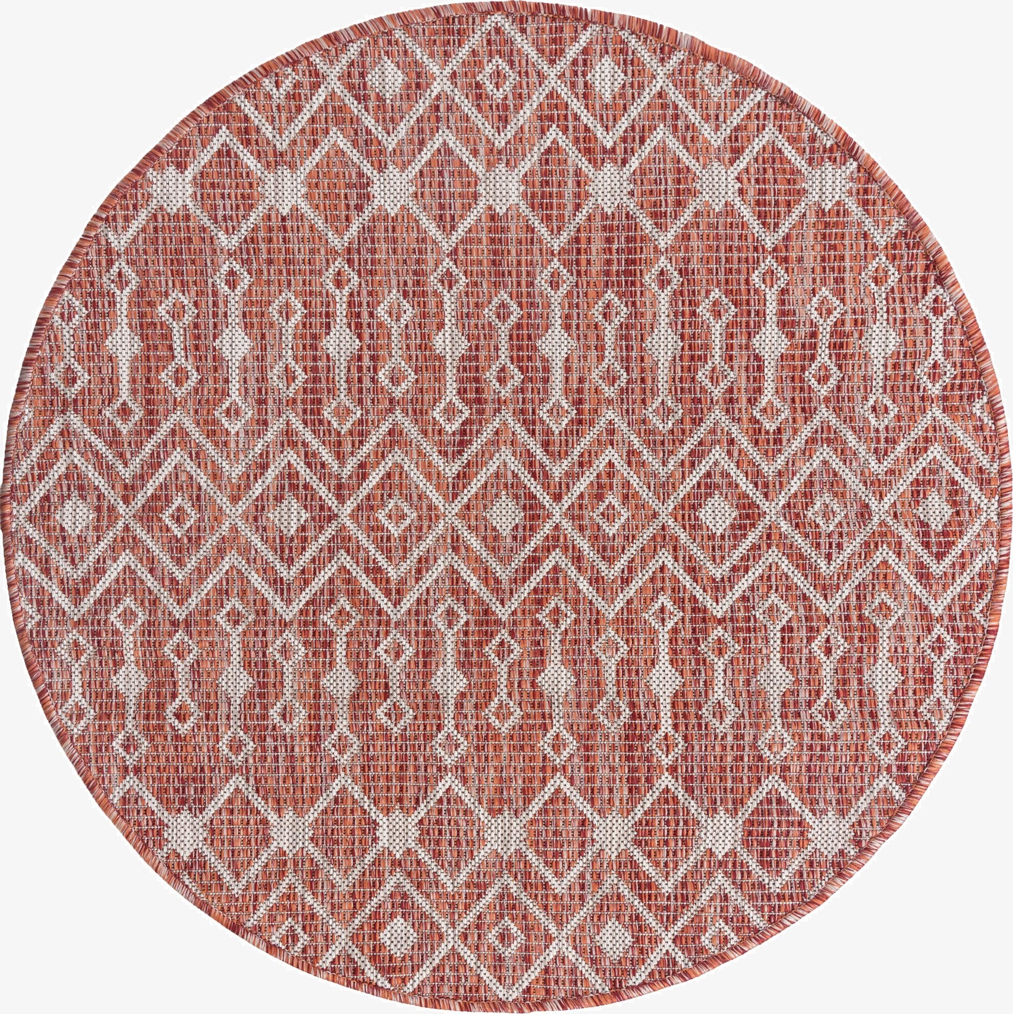 3' x 3' Washable Lattice Indoor / Outdoor Round Rug
