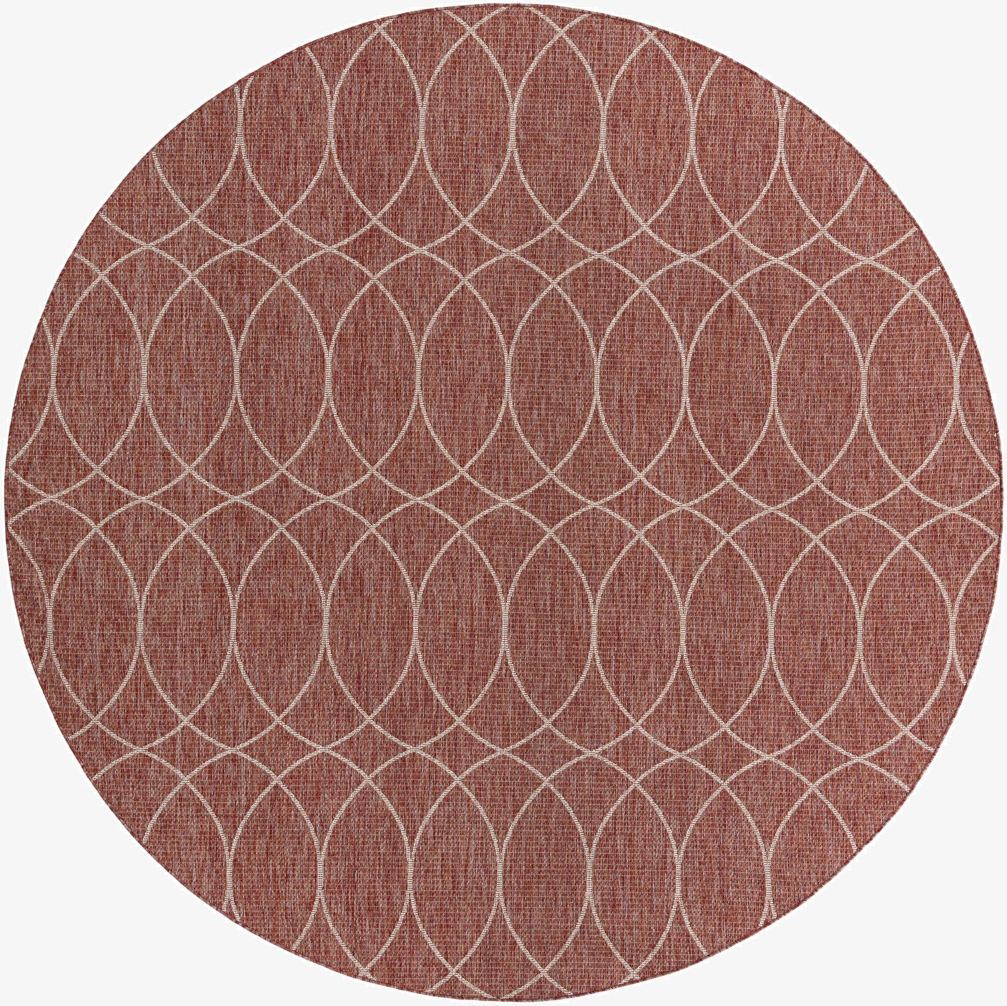 10' x 10' Washable Lattice Indoor / Outdoor Round Rug
