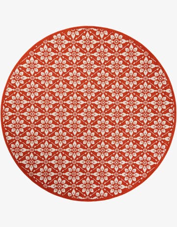 7' 10 x 7' 10 Easy-Clean Lattice Indoor / Outdoor Round Rug
