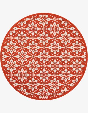 5' x 5' Easy-Clean Lattice Indoor / Outdoor Round Rug