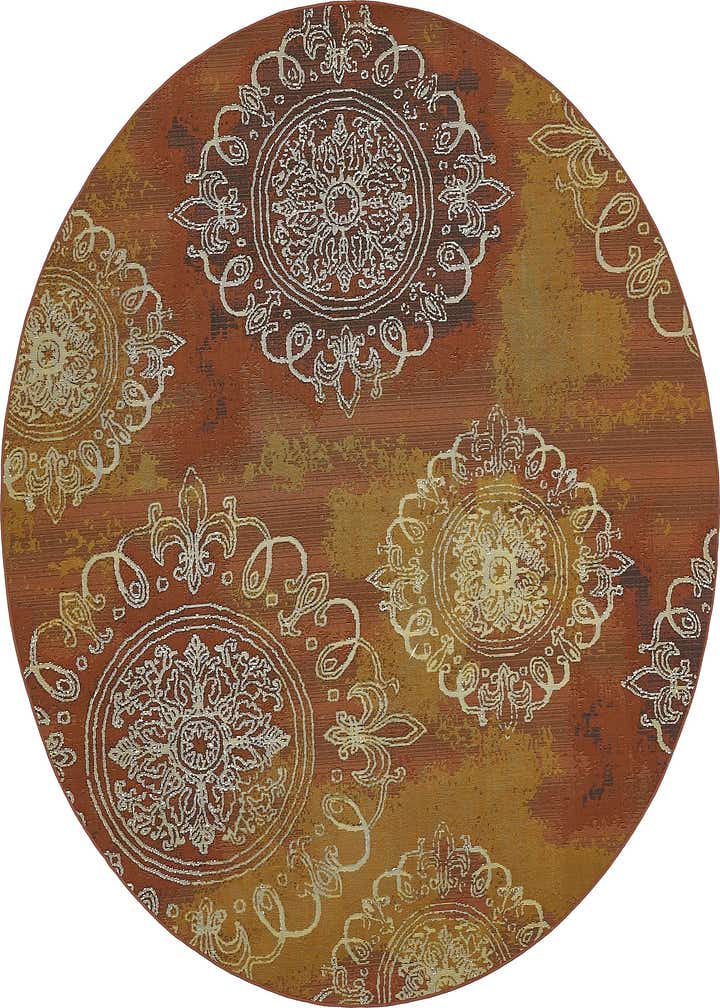 8' x 8' Easy-Clean Modern Indoor / Outdoor Round Rug