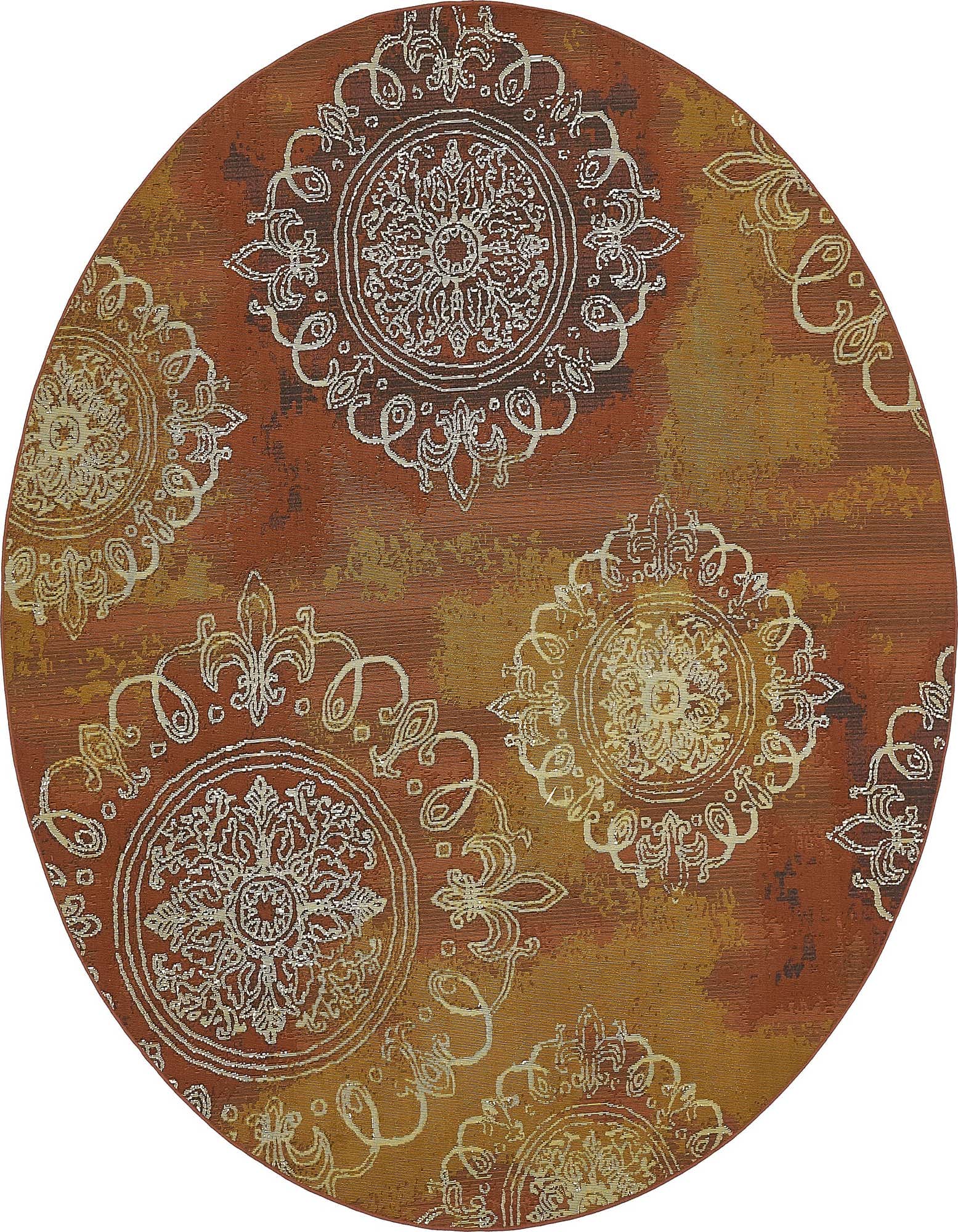 8' x 8' Easy-Clean Modern Indoor / Outdoor Round Rug
