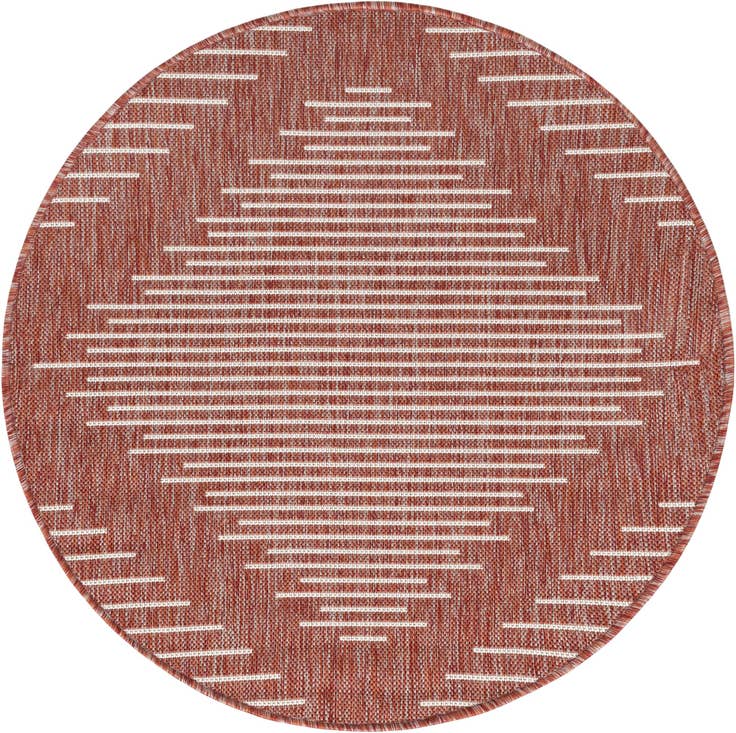 Detail image of 3' x 3' Easy-Clean Modern Indoor / Outdoor Round Rug