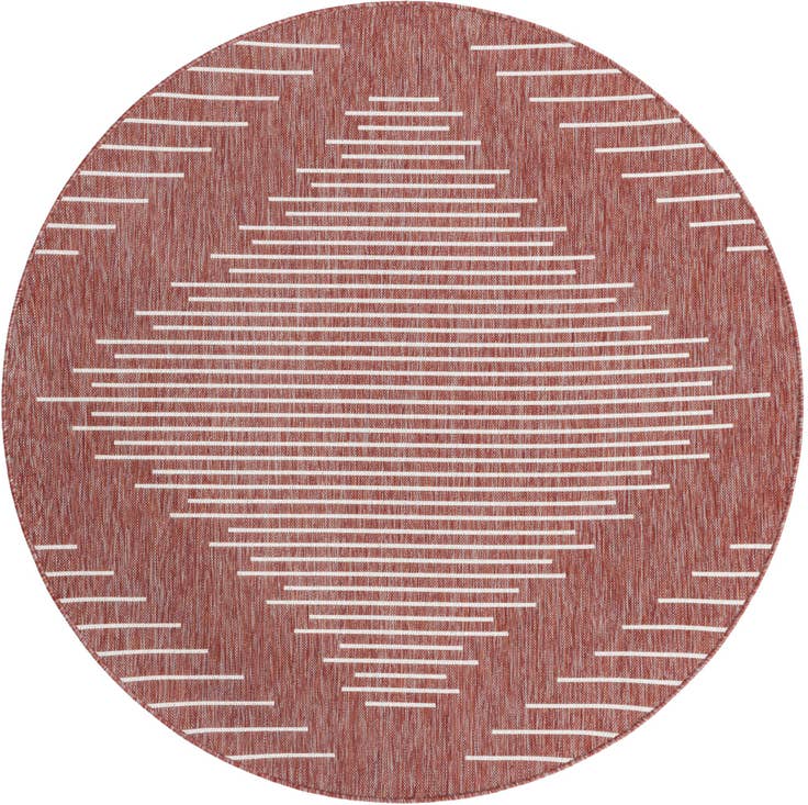 Detail image of 6' x 6' Easy-Clean Modern Indoor / Outdoor Round Rug