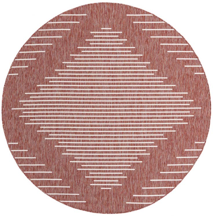 Detail image of 7' 10 x 7' 10 Easy-Clean Modern Indoor / Outdoor Round Rug