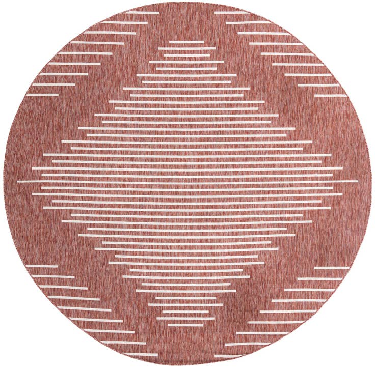 Detail image of 10' 8 x 10' 8 Easy-Clean Modern Indoor / Outdoor Round Rug