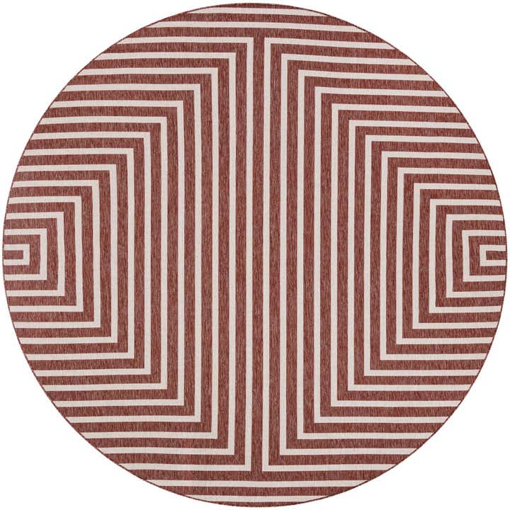 10' x 10' Easy-Clean Modern Indoor / Outdoor Round Rug