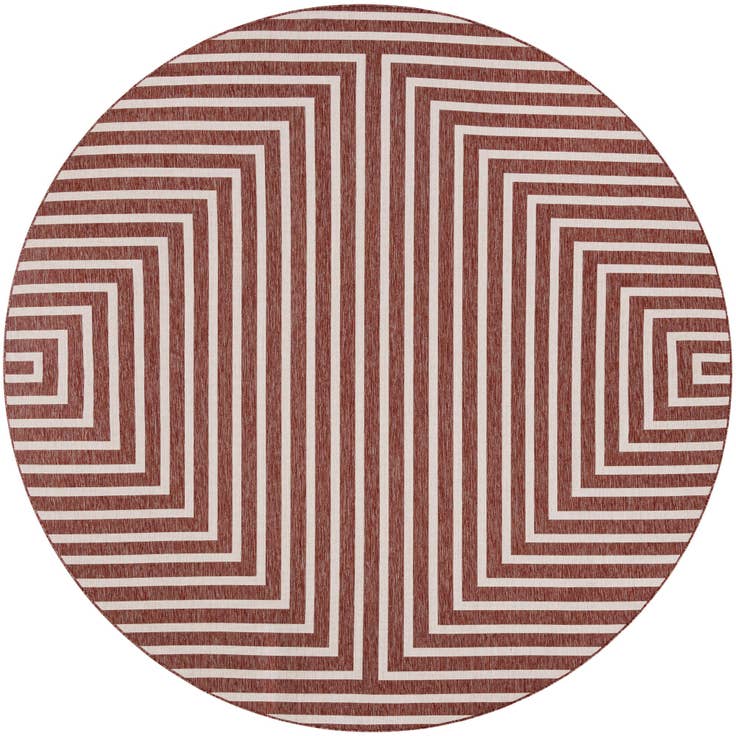 Detail image of 10' x 10' Easy-Clean Modern Indoor / Outdoor Round Rug