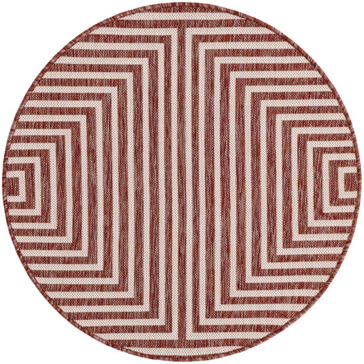 Detail image of 3' x 3' Easy-Clean Modern Indoor / Outdoor Round Rug