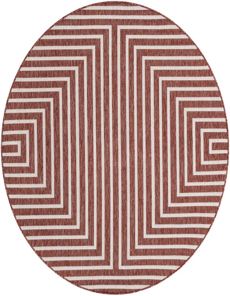 Detail image of 6' x 6' Easy-Clean Modern Indoor / Outdoor Round Rug