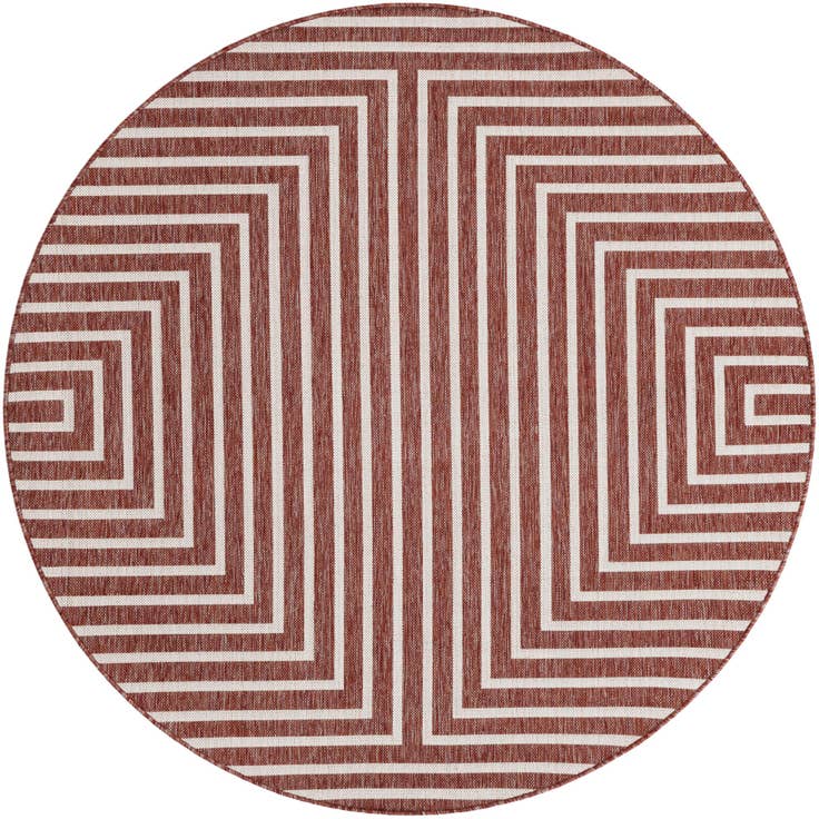 Detail image of 6' x 6' Easy-Clean Modern Indoor / Outdoor Round Rug
