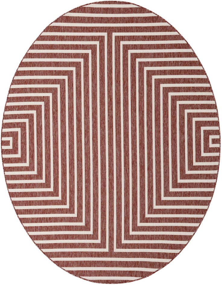 Detail image of 7' 10 x 7' 10 Easy-Clean Modern Indoor / Outdoor Round Rug