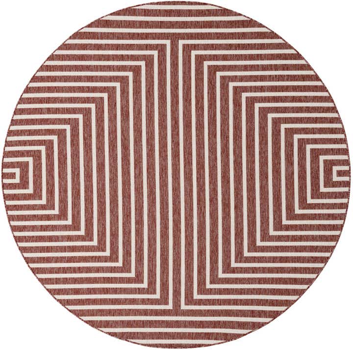 7' 10 x 7' 10 Easy-Clean Modern Indoor / Outdoor Round Rug