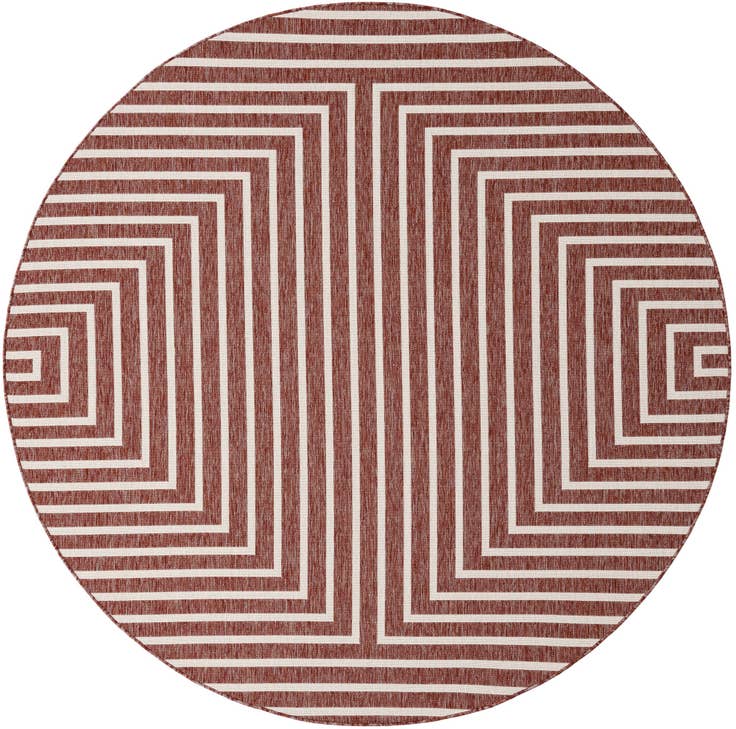 Detail image of 7' 10 x 7' 10 Easy-Clean Modern Indoor / Outdoor Round Rug