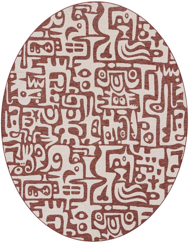 Detail image of 10' x 10' Easy-Clean Modern Indoor / Outdoor Round Rug