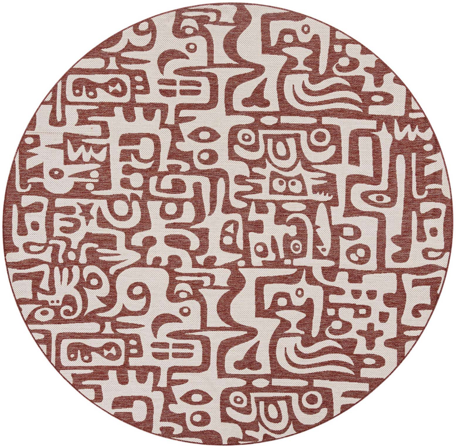10' x 10' Easy-Clean Modern Indoor / Outdoor Round Rug