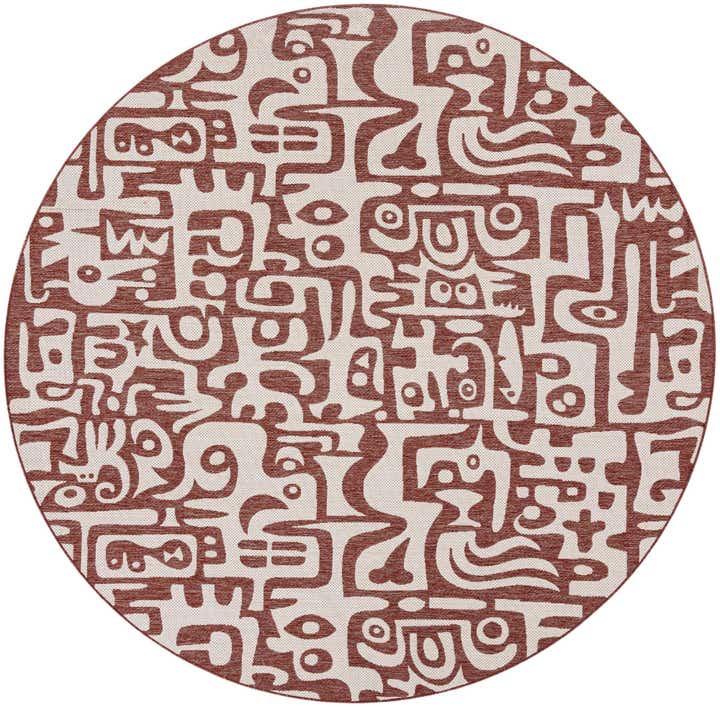 10' x 10' Easy-Clean Modern Indoor / Outdoor Round Rug