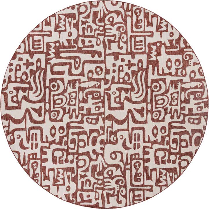 12' x 12' Easy-Clean Modern Indoor / Outdoor Round Rug