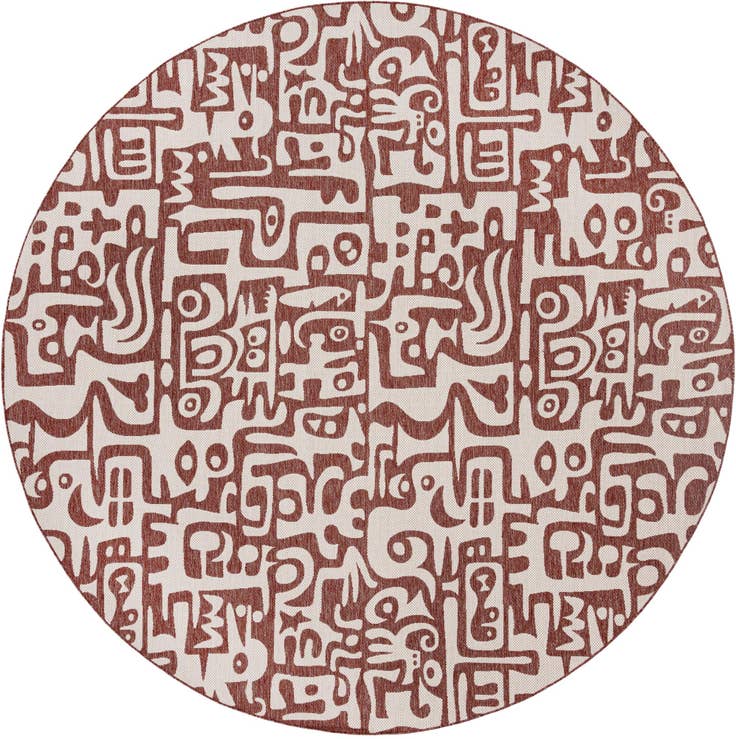Detail image of 12' x 12' Easy-Clean Modern Indoor / Outdoor Round Rug