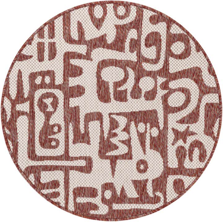 3' x 3' Easy-Clean Modern Indoor / Outdoor Round Rug