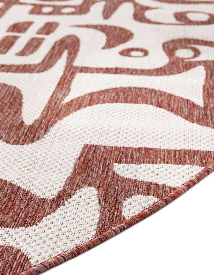 7' 10 x 7' 10 Easy-Clean Modern Indoor / Outdoor Round Rug