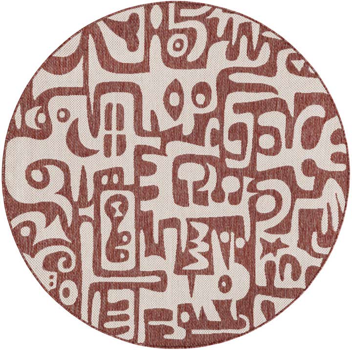 6' x 6' Easy-Clean Modern Indoor / Outdoor Round Rug