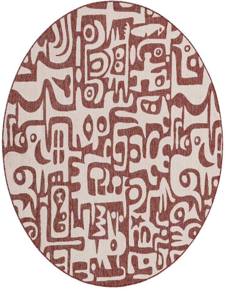 Detail image of 7' 10 x 7' 10 Easy-Clean Modern Indoor / Outdoor Round Rug