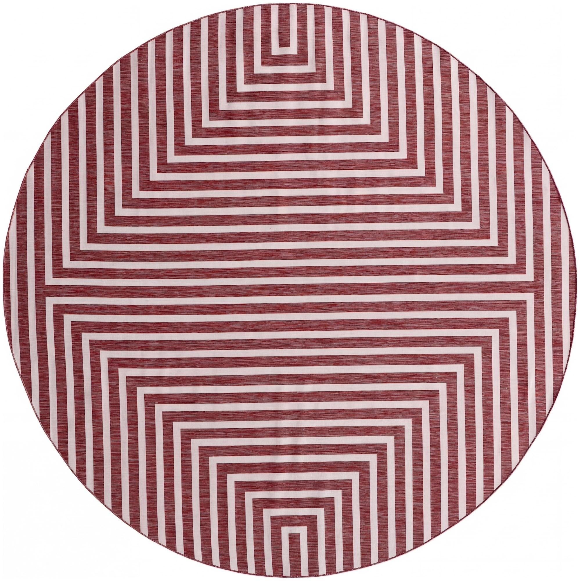 13' x 13' Easy-Clean Modern Indoor / Outdoor Round Rug