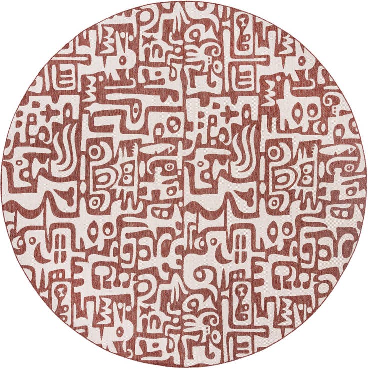 Detail image of 13' x 13' Easy-Clean Modern Indoor / Outdoor Round Rug