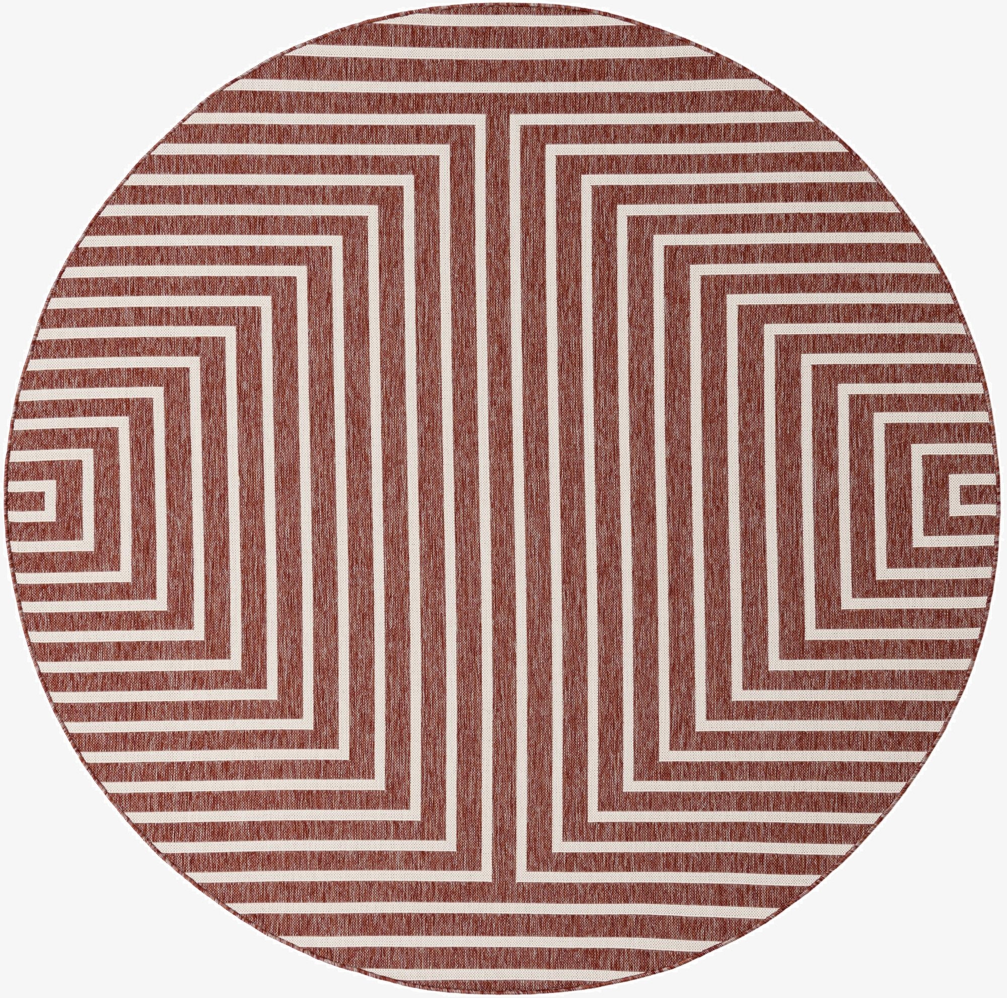 7' 10 x 7' 10  Washable Modern Indoor / Outdoor Round Rug