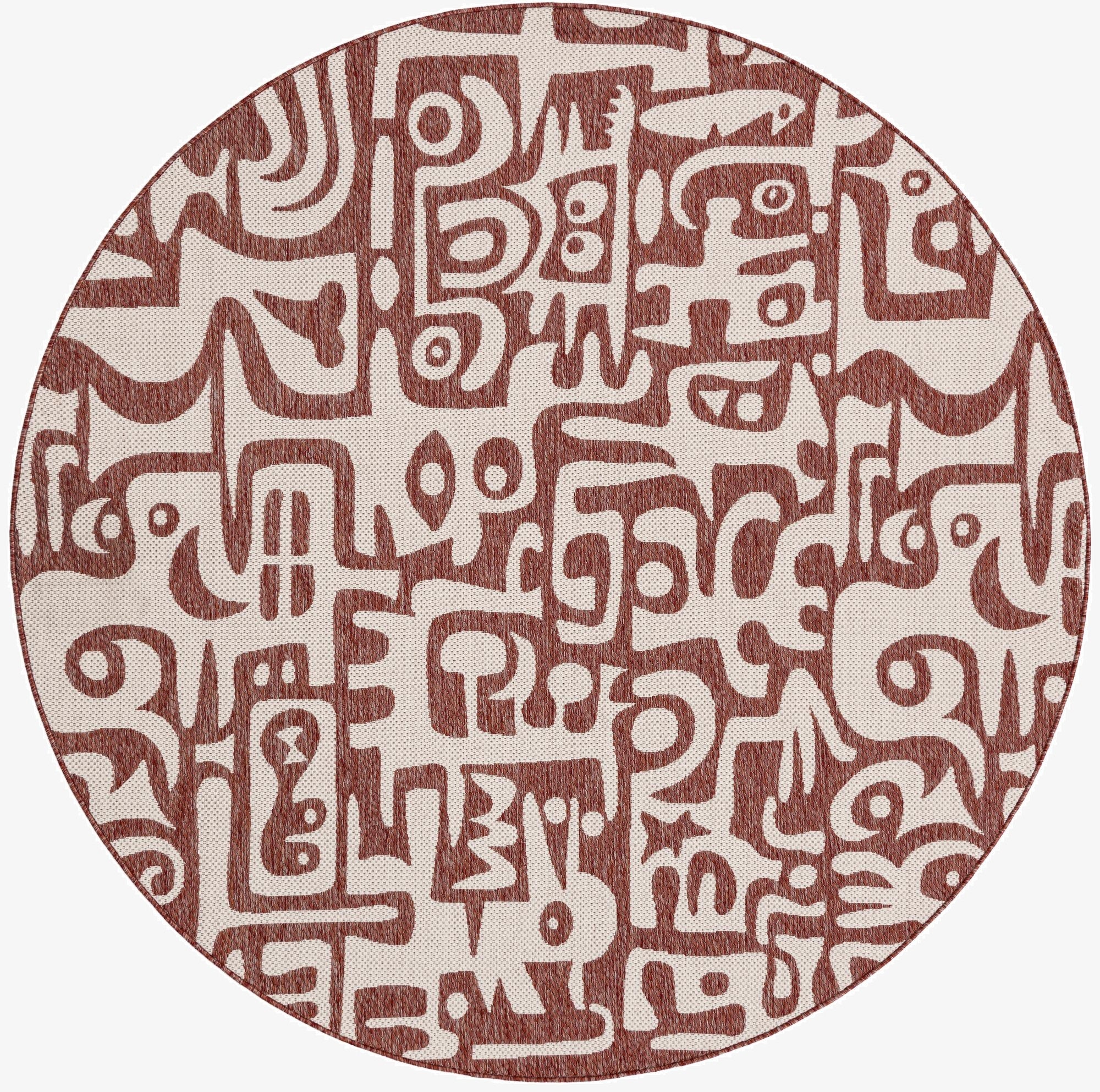 Primary image 7' 10 x 7' 10  Washable Modern Indoor / Outdoor Round Rug