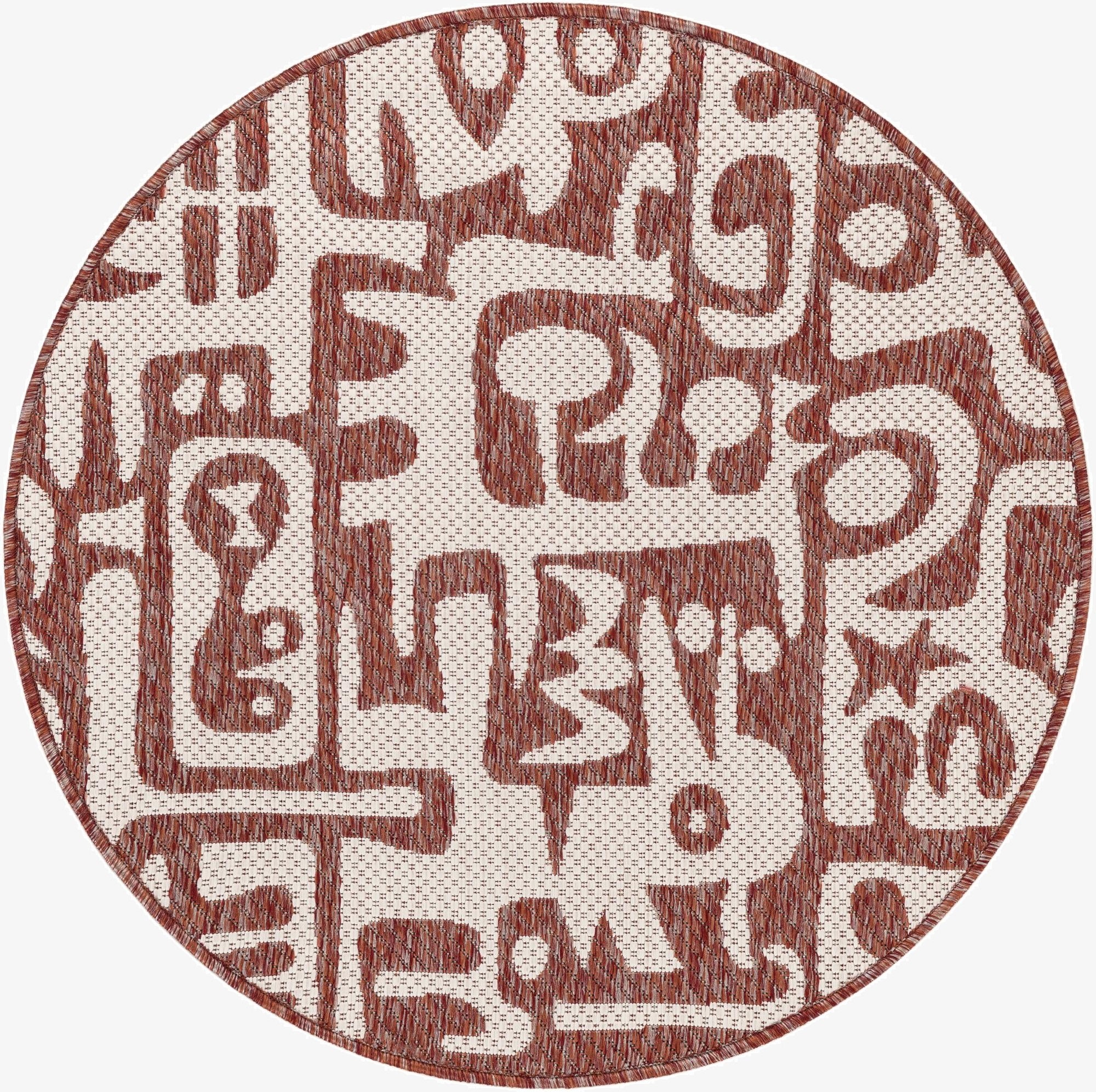 Primary image 3' x 3'  Washable Modern Indoor / Outdoor Round Rug