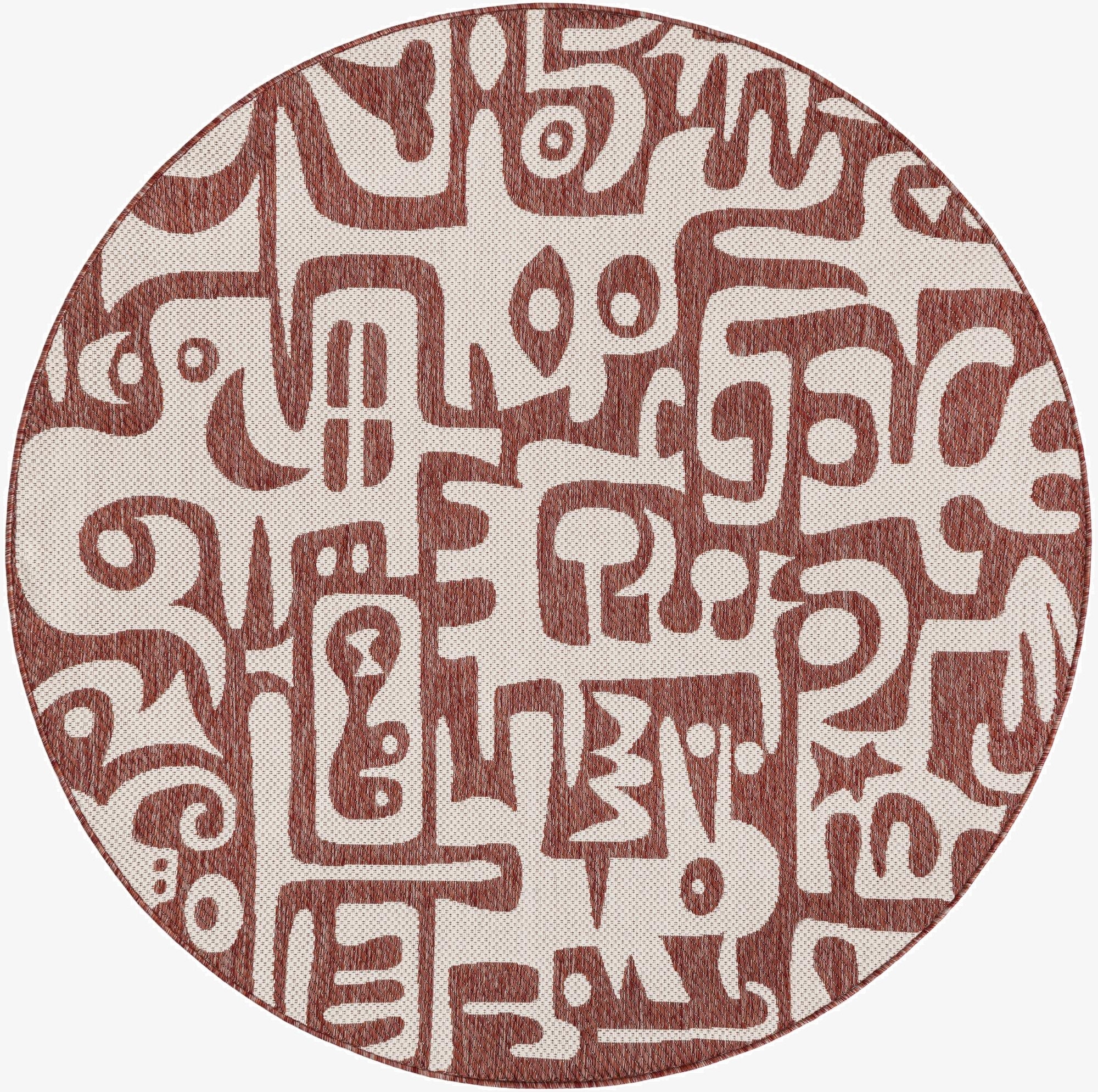 Primary image 6' x 6'  Washable Modern Indoor / Outdoor Round Rug