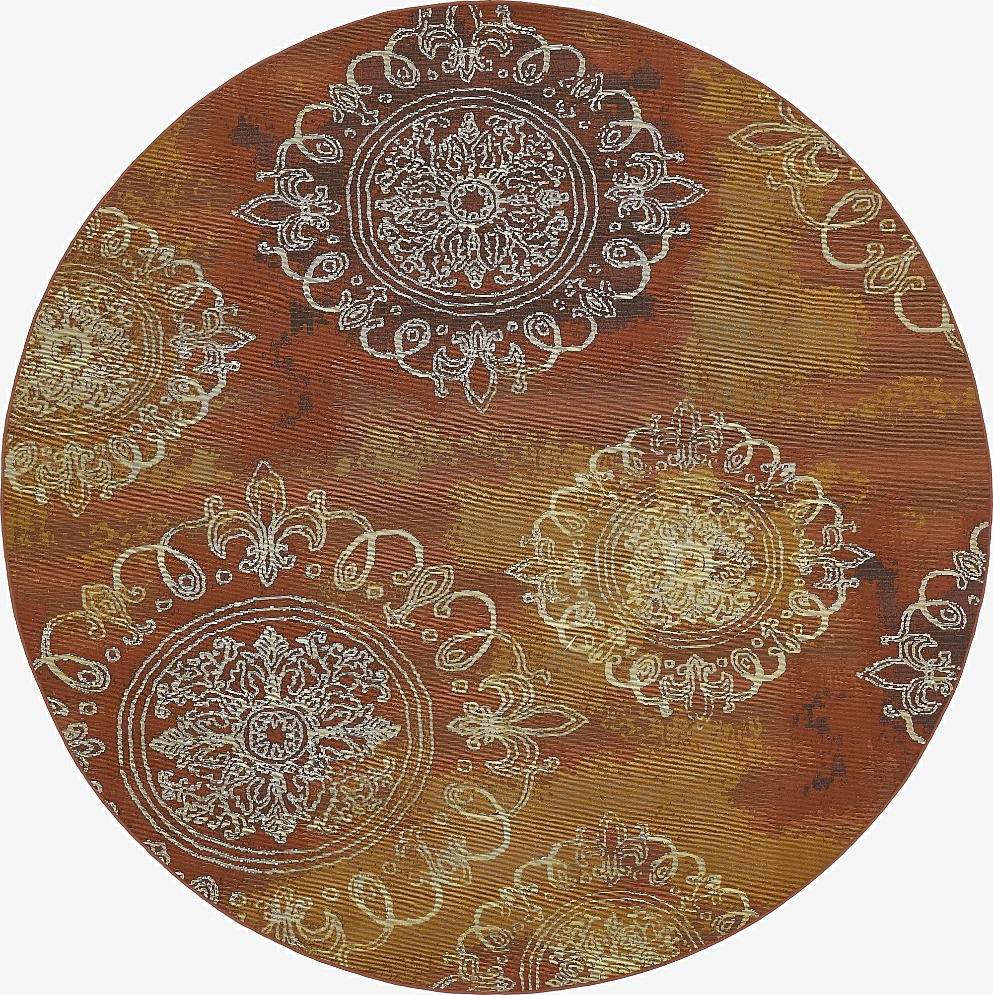 Primary image 8' x 8'  Washable Modern Indoor / Outdoor Round Rug