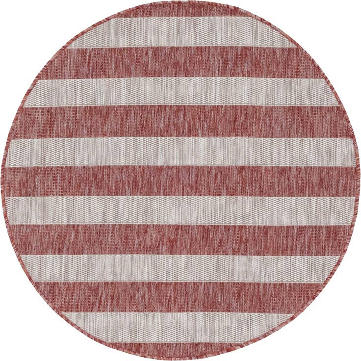 Detail image of 4' x 4' Easy-Clean Ribbon Indoor / Outdoor Round Rug