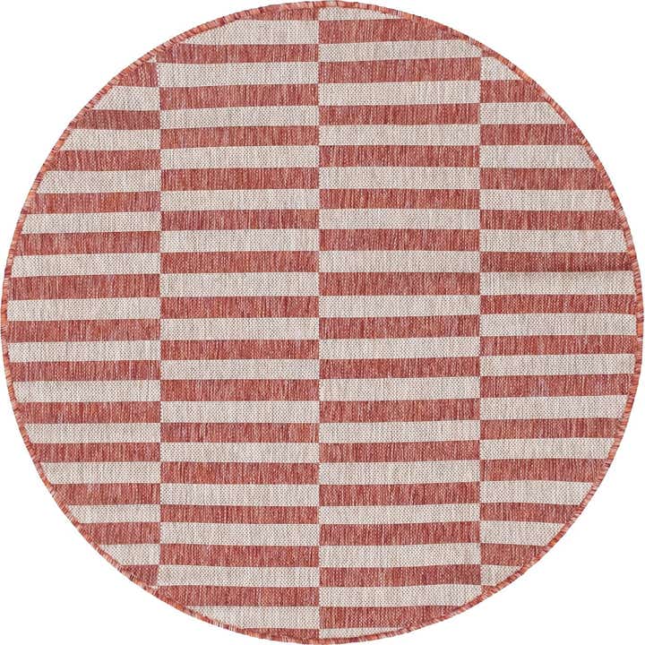 4' x 4' Easy-Clean Ribbon Indoor / Outdoor Round Rug