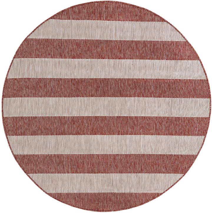 6' x 6' Easy-Clean Ribbon Indoor / Outdoor Round Rug